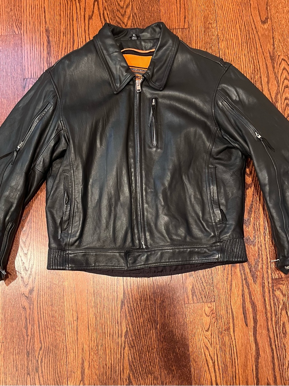 Leather Biker Jacket First Classics leather gear X-Large motorcycle coat jacket